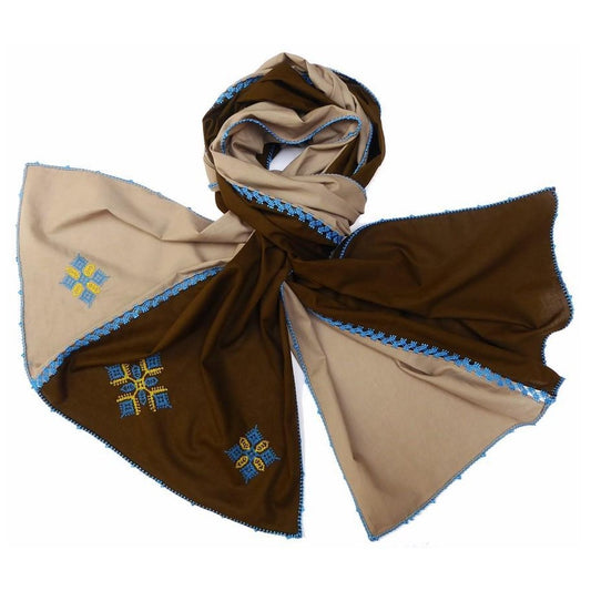 【Leo Atlante】モロッコ刺繍スカーフ brown