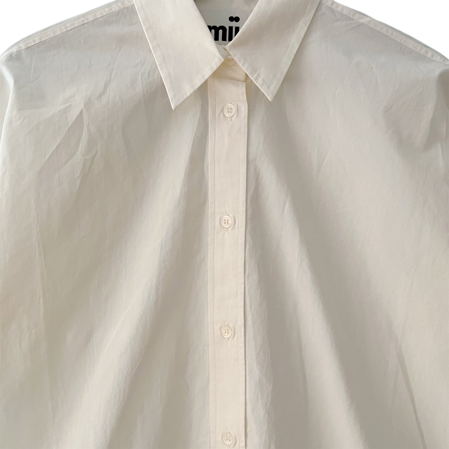 【Mii Collection】hand woven solid organic cotton short sleeve/126 OFF WHITE