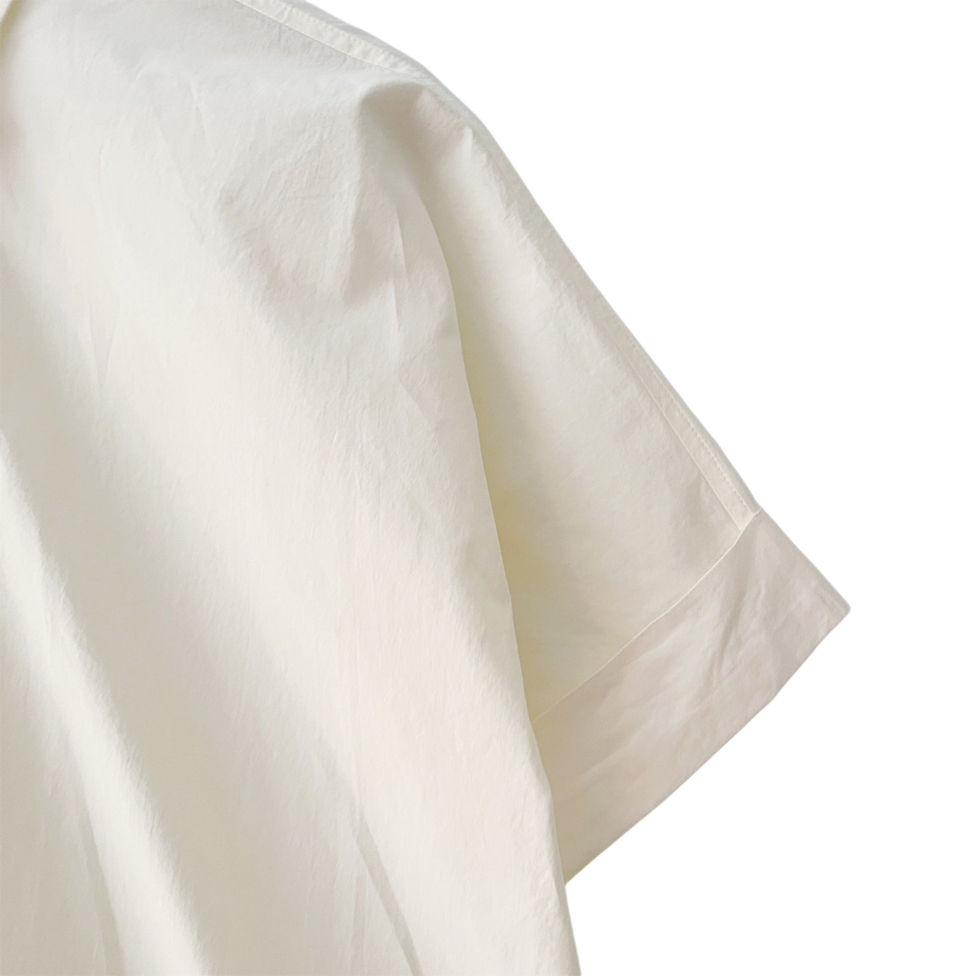 【Mii Collection】hand woven solid organic cotton short sleeve/126 OFF WHITE