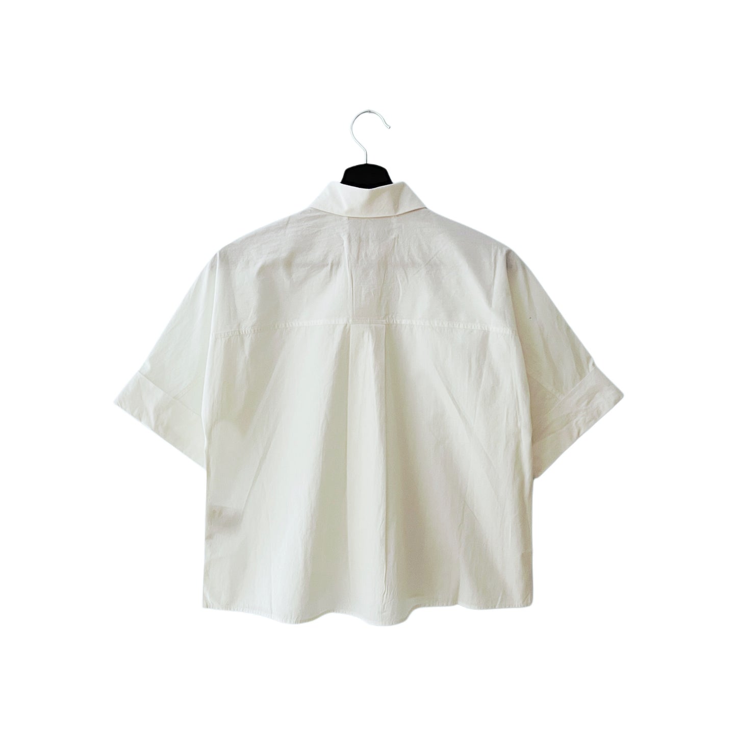 【Mii Collection】hand woven solid organic cotton short sleeve/126 OFF WHITE