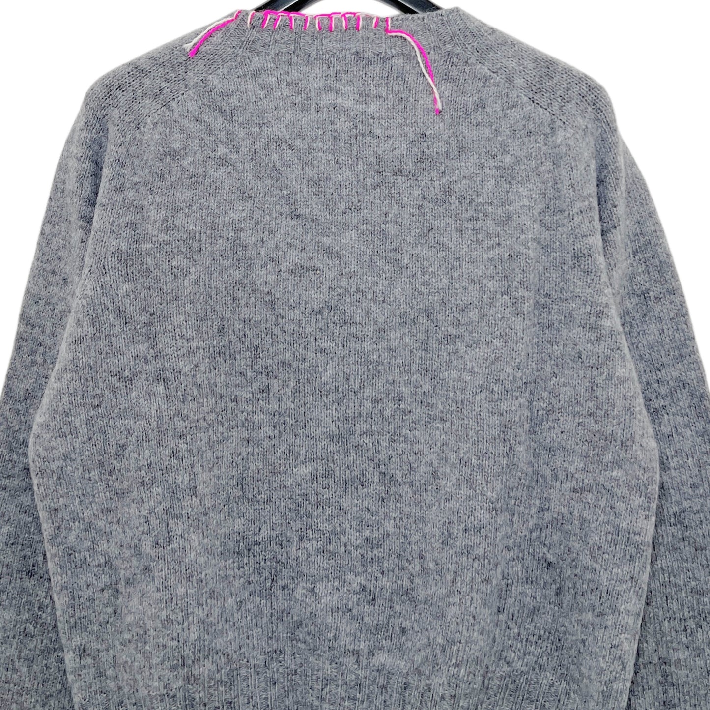 【LA FETICHE】Embellished Crew Neck Shetland Cardigan / grey