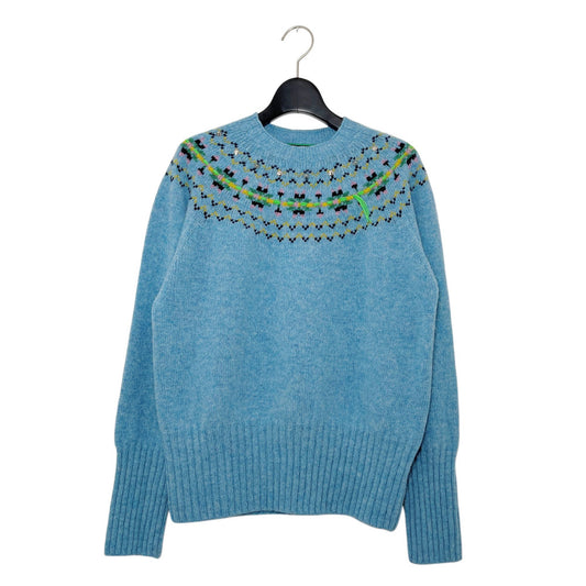 【LA FETICHE】Fairisle Shetland Sweater W/Embroidery And Stud