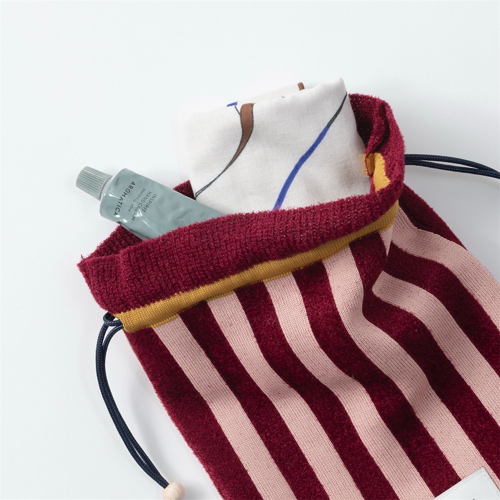【TRICOTE】STRIPED SHAGGY MINI POUCH