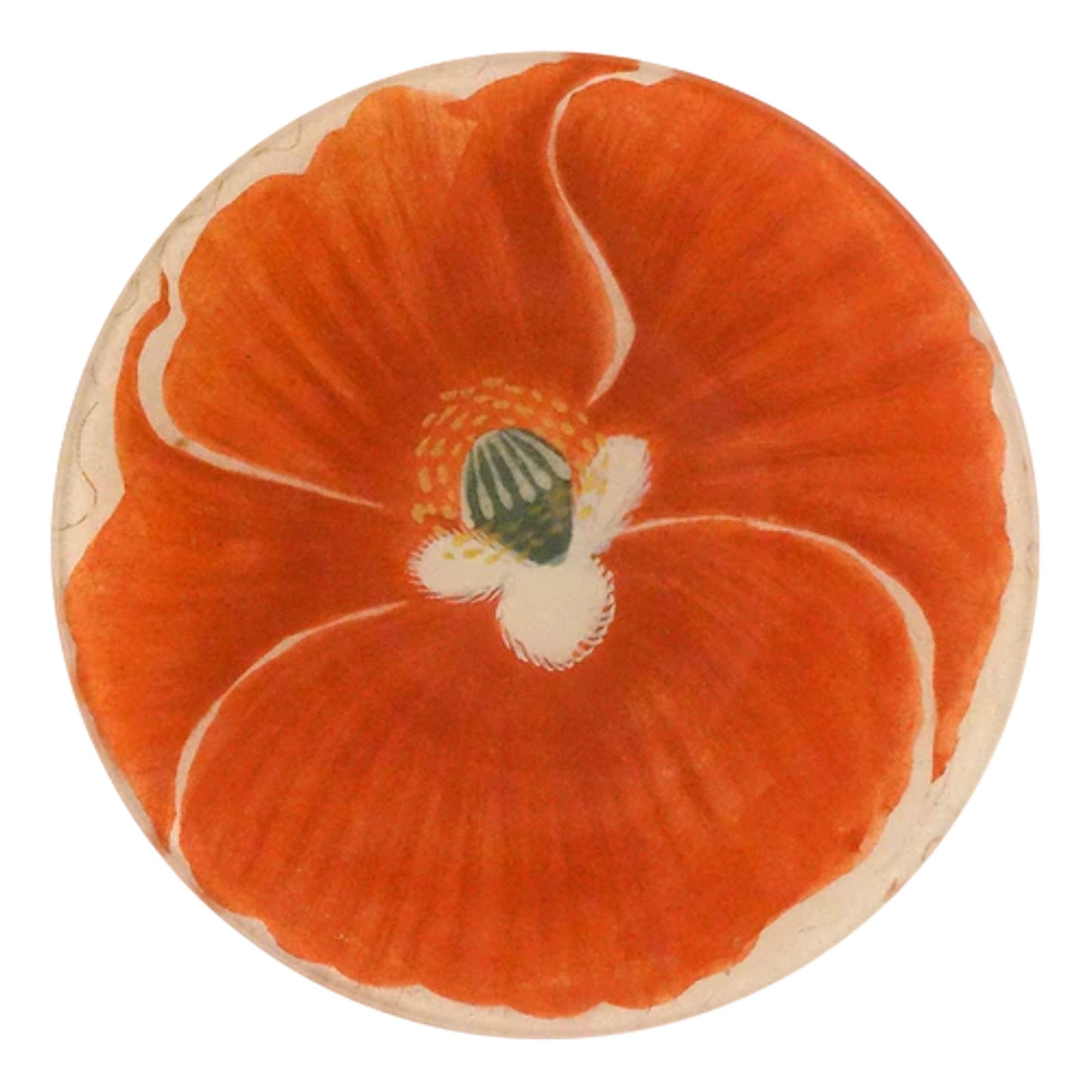【JOHN DERIAN】デコパージュプレート White Edge Red Poppy (790E)_5R