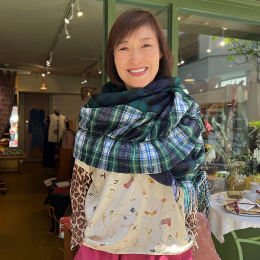【Sayoko.M】cape shirring W01 green