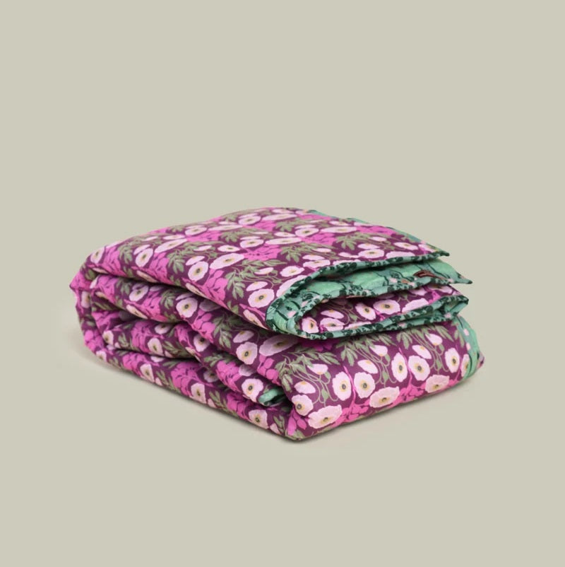 【Les Touristes】Quilt 230×140_poppy fig&william green
