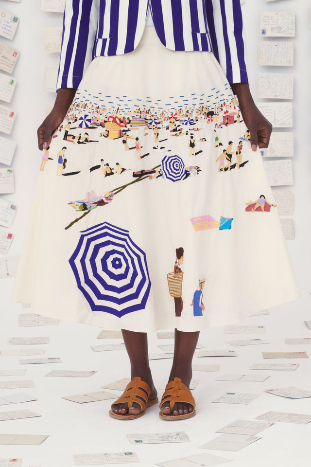 Mii Collection】hand embroidered skirt/56 | フィールシーン / FEEL