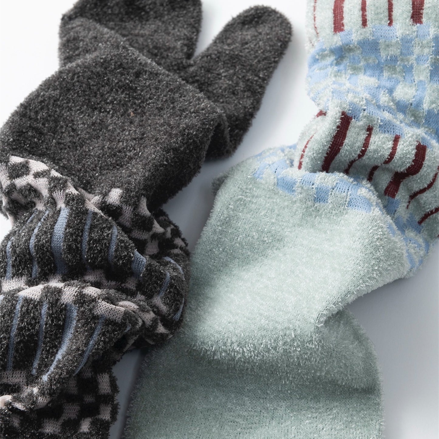 【TRICOTE】PLAID STRIPED TABI SOCKS