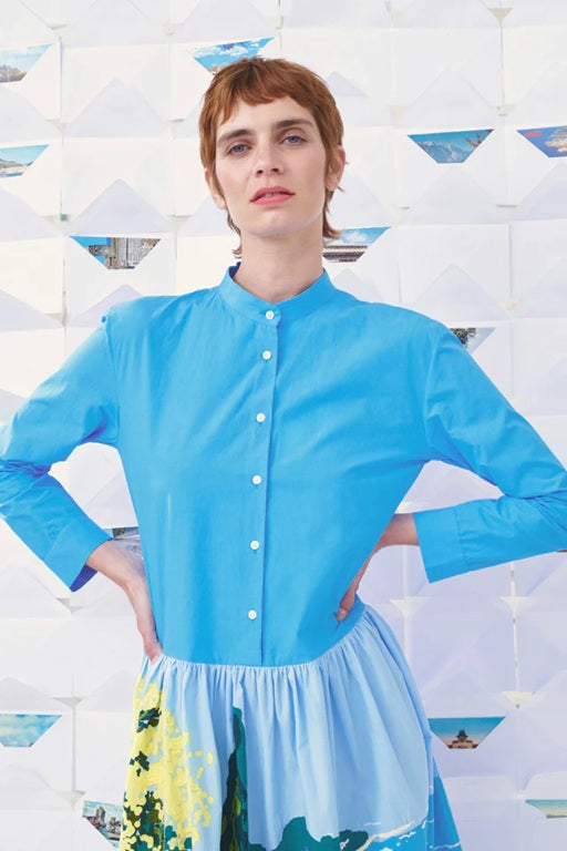 【Mii Collection】printed hand embroidered long dress/75