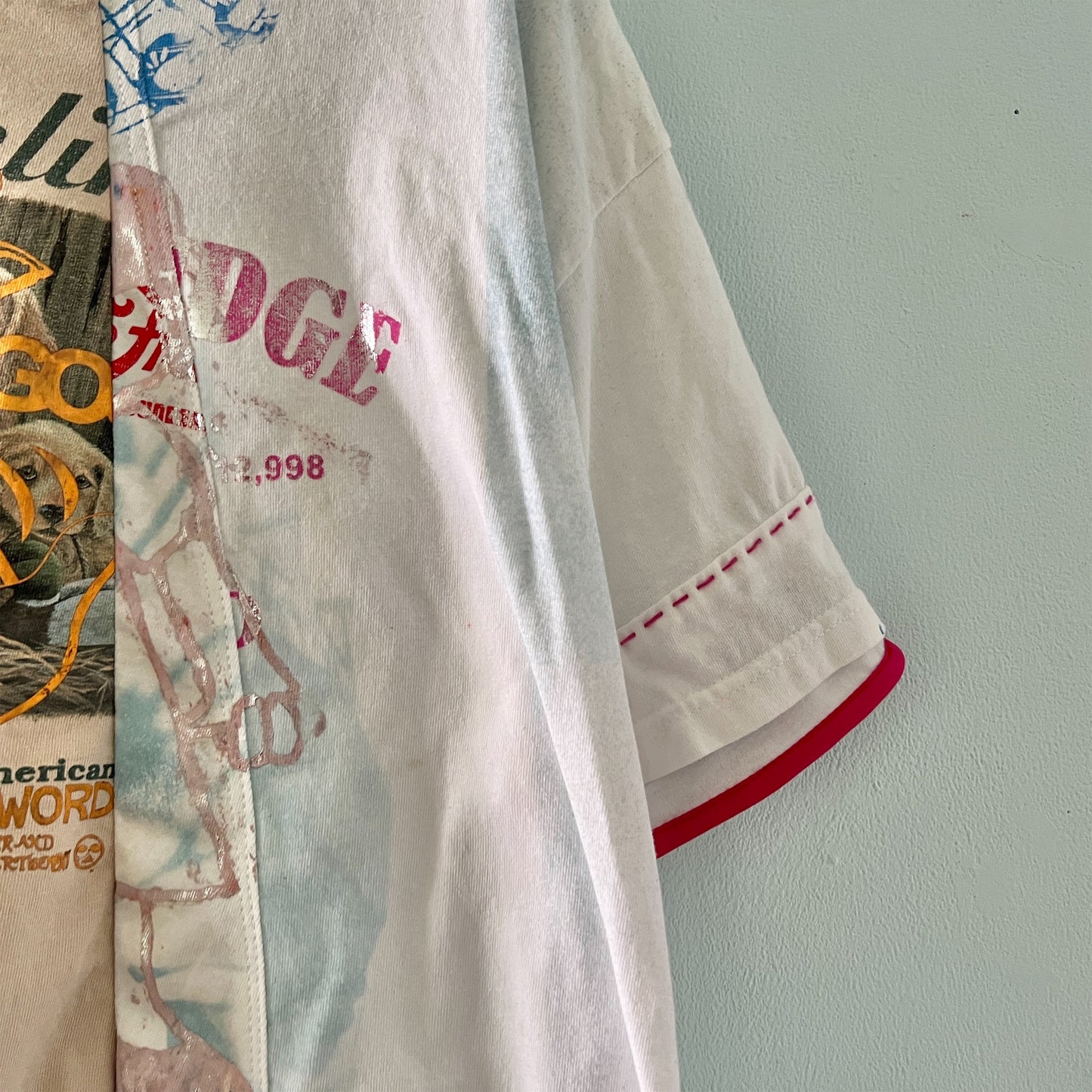 【nisai】古着解体再構築の犬のTシャツ R006