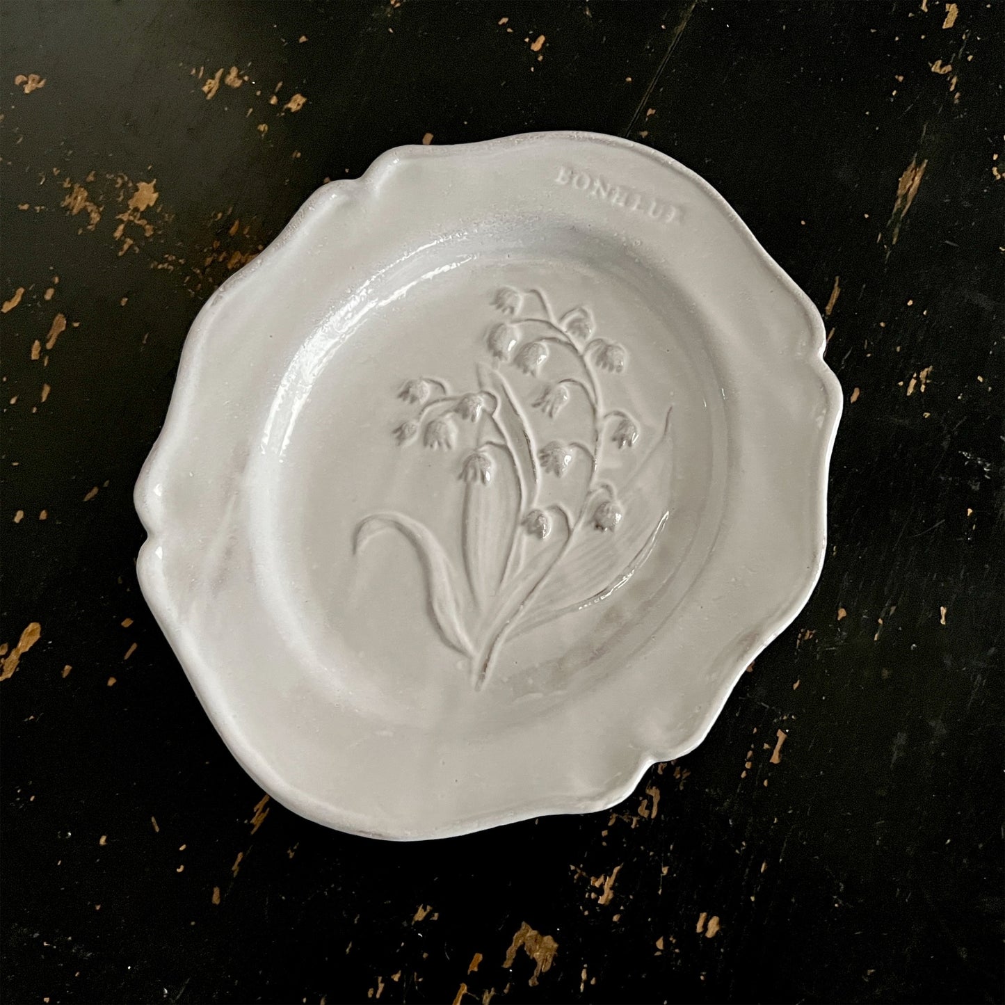 【Astier de Villatte】Fleurs Dessert Plate Lily of the Valley