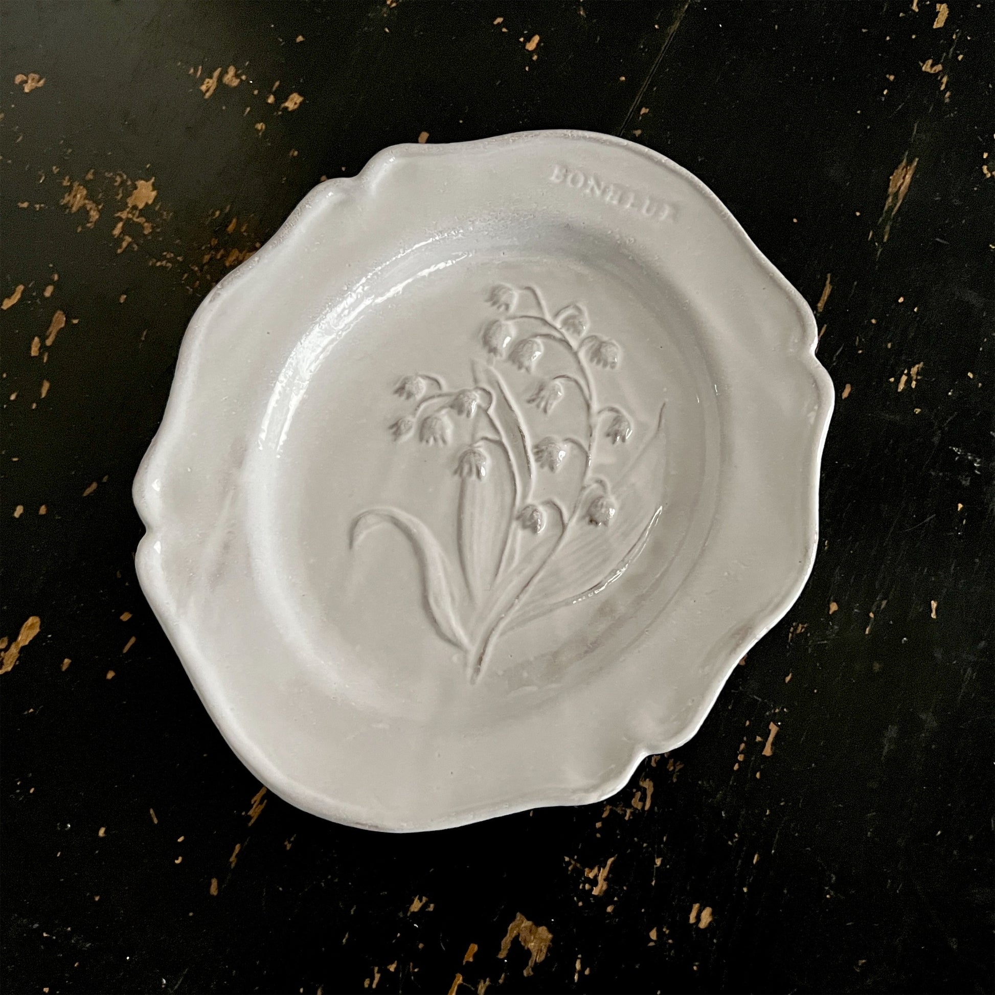 【Astier de Villatte】Fleurs Dessert Plate Lily of the Valley