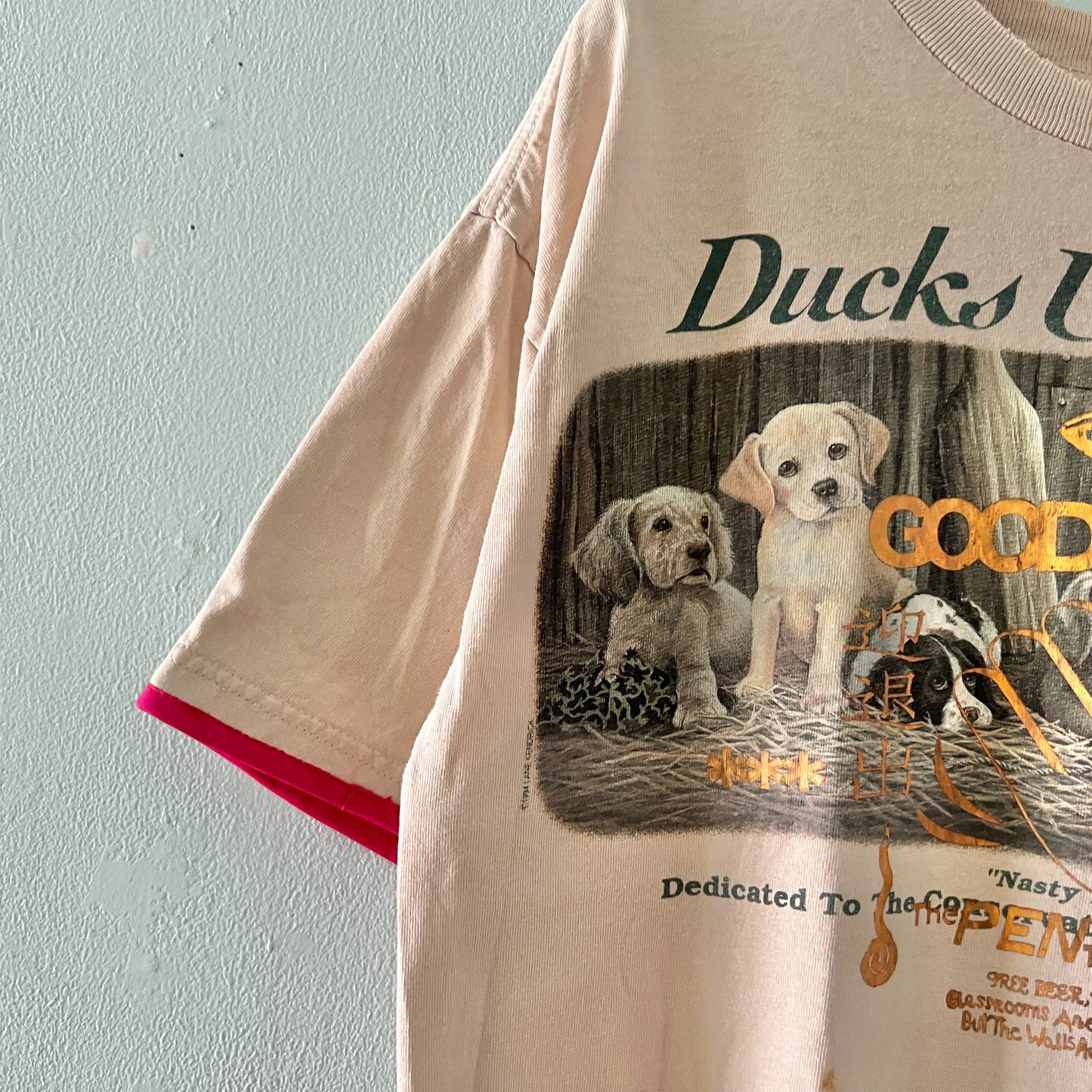 【nisai】古着解体再構築の犬のTシャツ R006