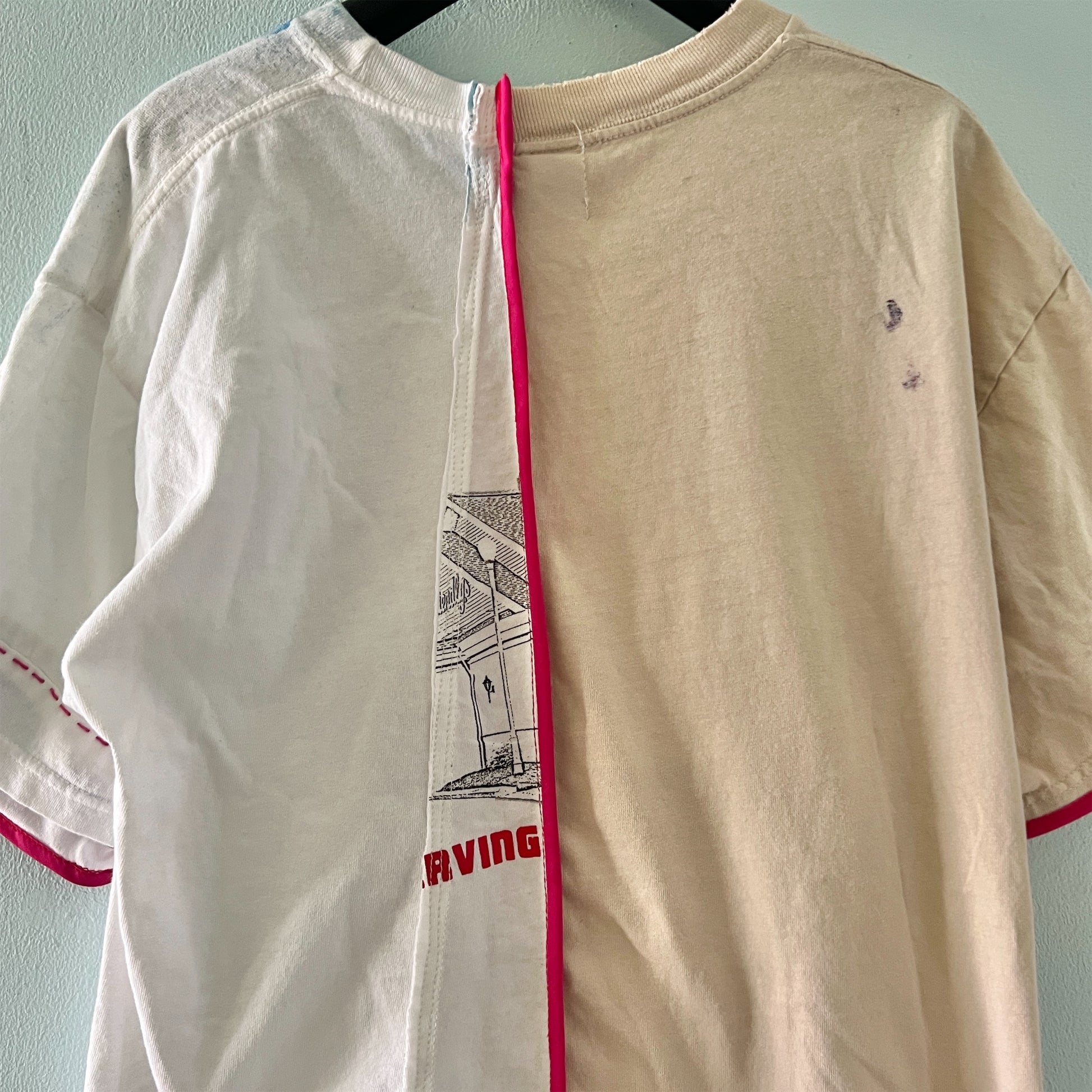 【nisai】古着解体再構築の犬のTシャツ R006