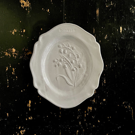 【Astier de Villatte】Fleurs Dessert Plate Lily of the Valley