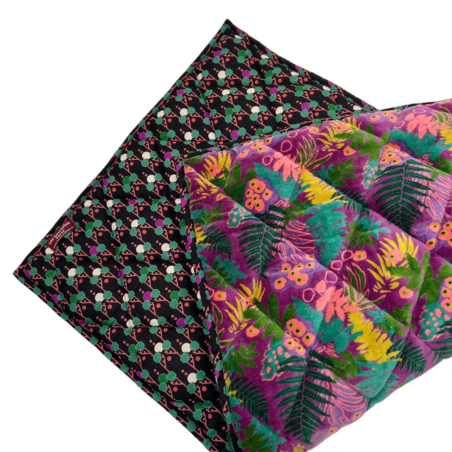 【Les Touristes】キルトマット velvet small quilted mat-purple