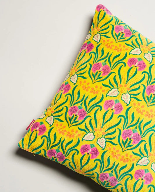 【Les Touristes】CUSHION square_muguet yellow