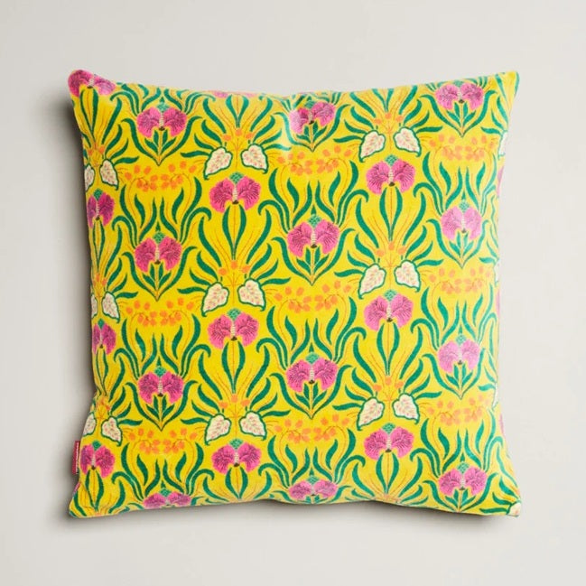 【Les Touristes】CUSHION square_muguet yellow