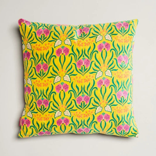 【Les Touristes】CUSHION square_muguet yellow