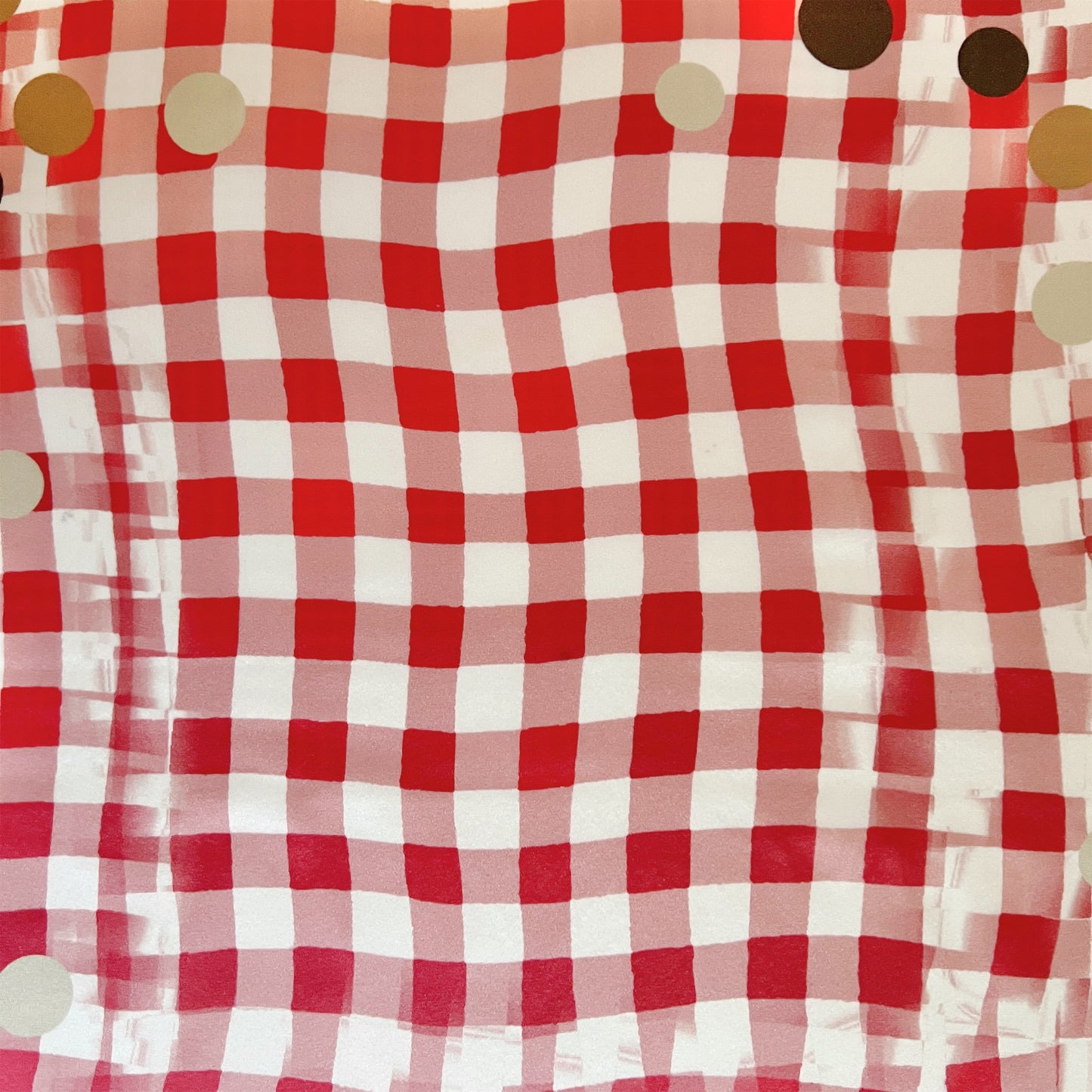 【Sayoko.M】silk scarf checkdot red