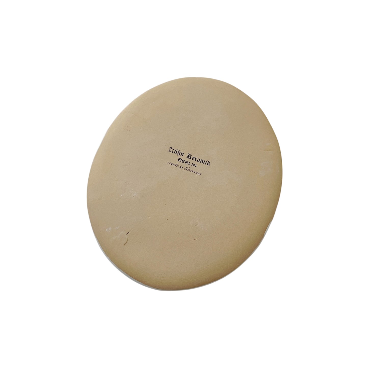 【Kuhn Keramik】SOUVENIR oval plate hand painted ’de Luxe’ shiny gold with blue hand painting #2