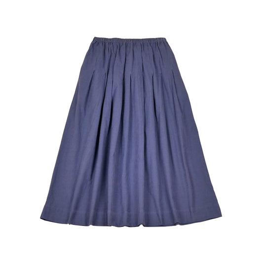 【Mii Collection】Plain Woven Velvet Long Skirt #114