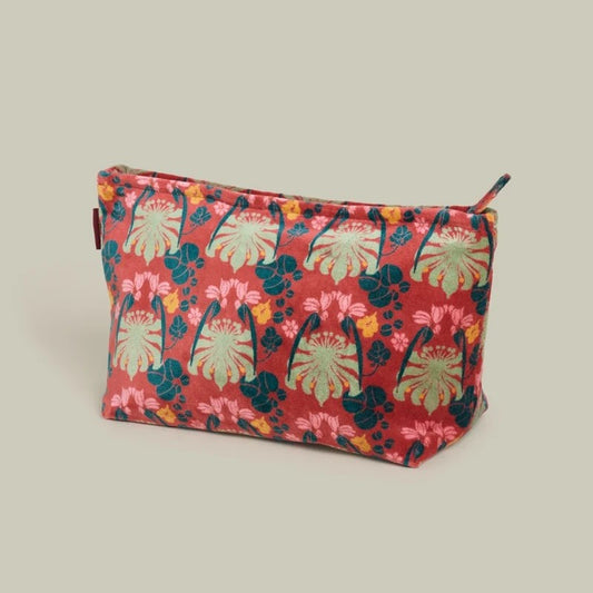 【Les Touristes】Velvet Wash Bag XL pouch_brick