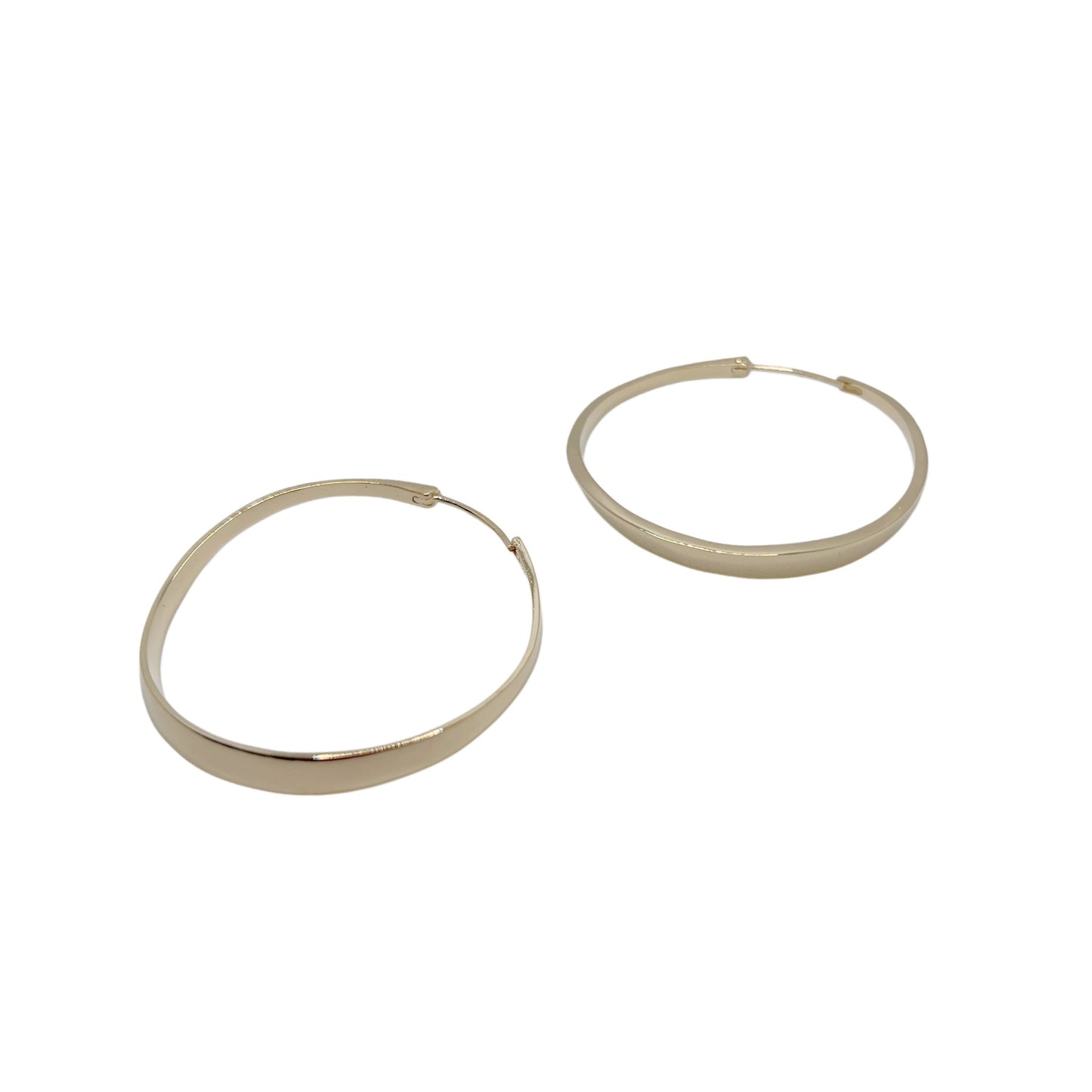【Helena Rohner】round irregular gold plated brass hoops