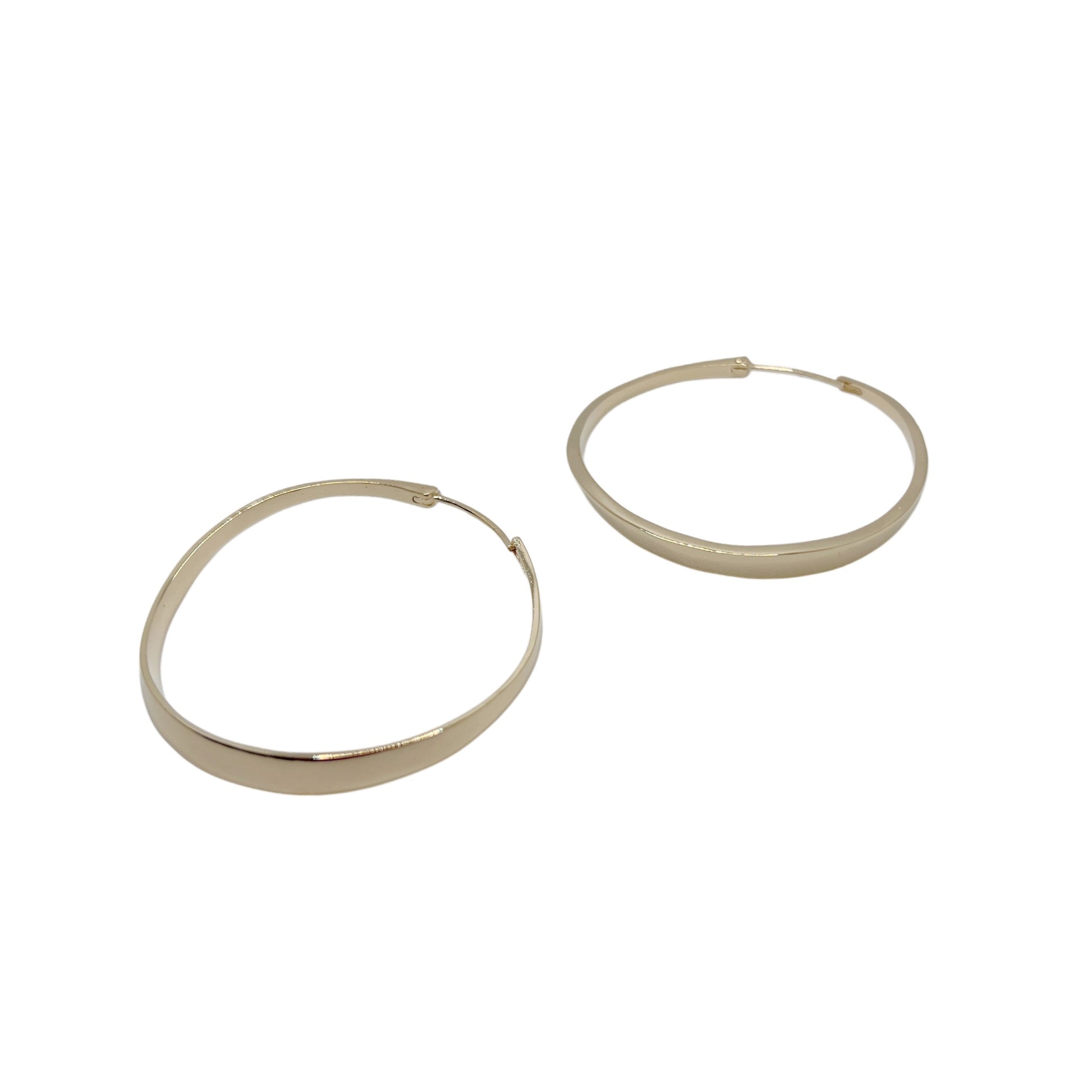 【Helena Rohner】round irregular gold plated brass hoops