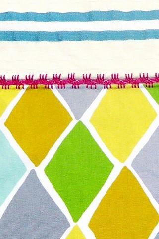 【Leo Atlante】Kitchen Towel_stripes+geo_blue