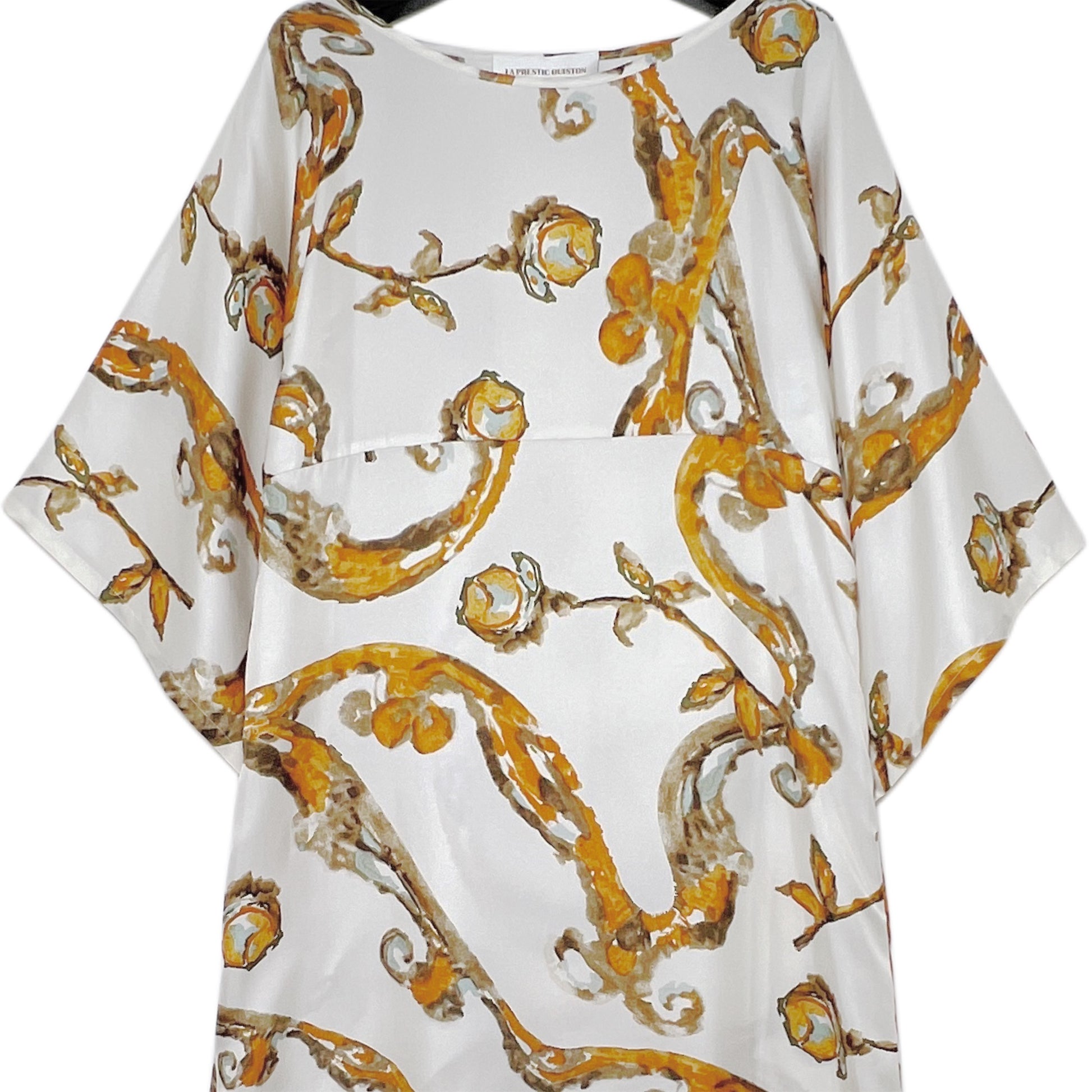 【La Prestic Ouiston】kimono-sleeved long dress with side slit