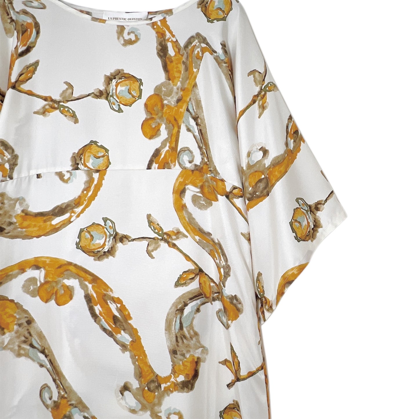 【La Prestic Ouiston】kimono-sleeved long dress with side slit