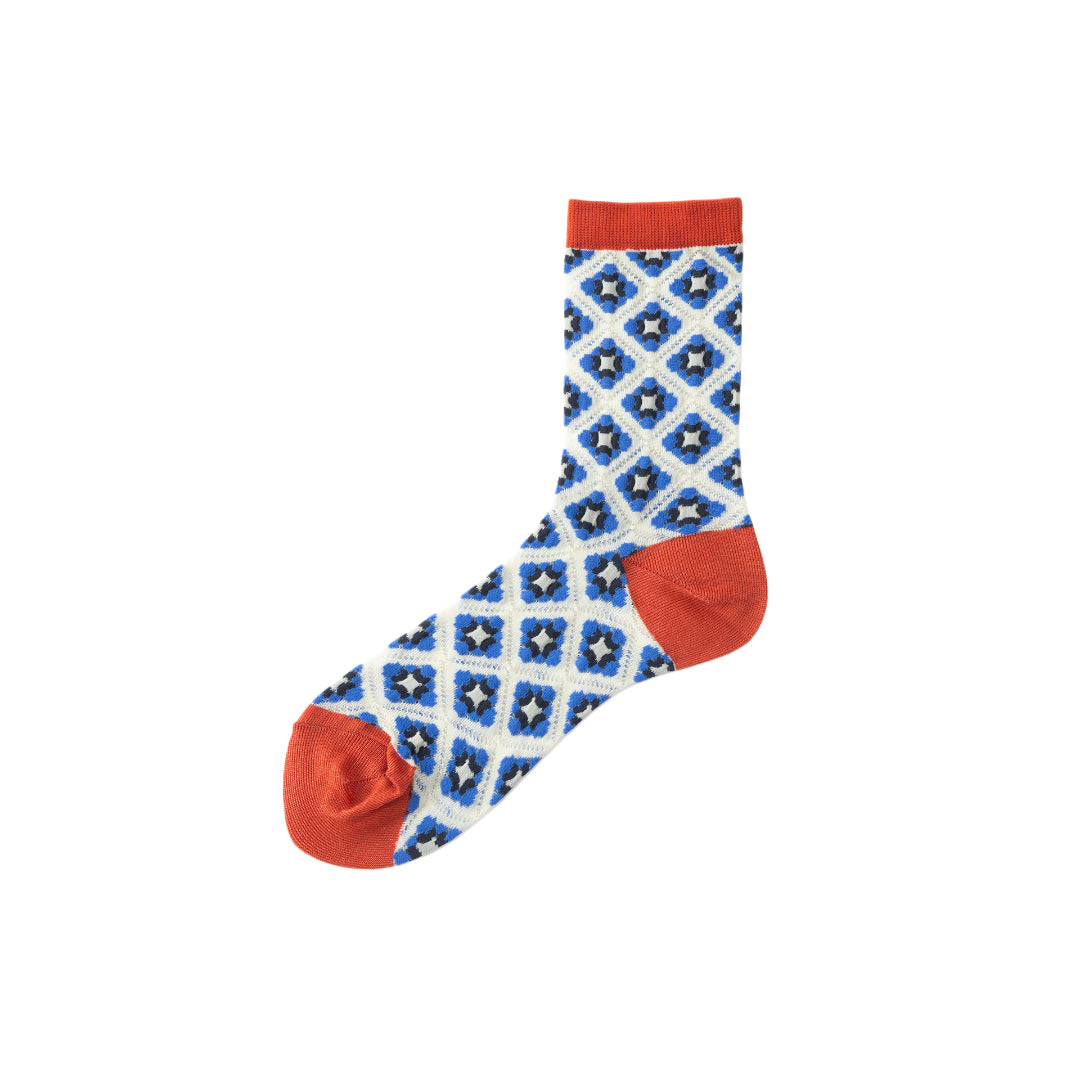 【TRICOTE】SHEER MOSAIC TILE PATTERN SOCKS