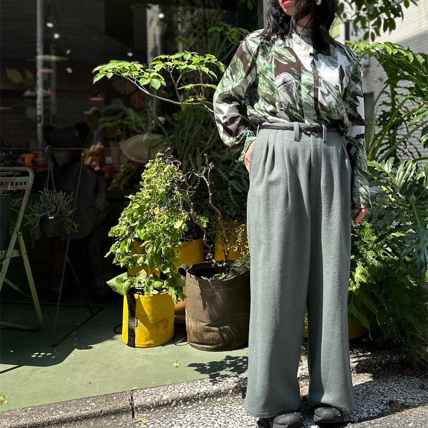 【ohta】greengray pants pt-47G