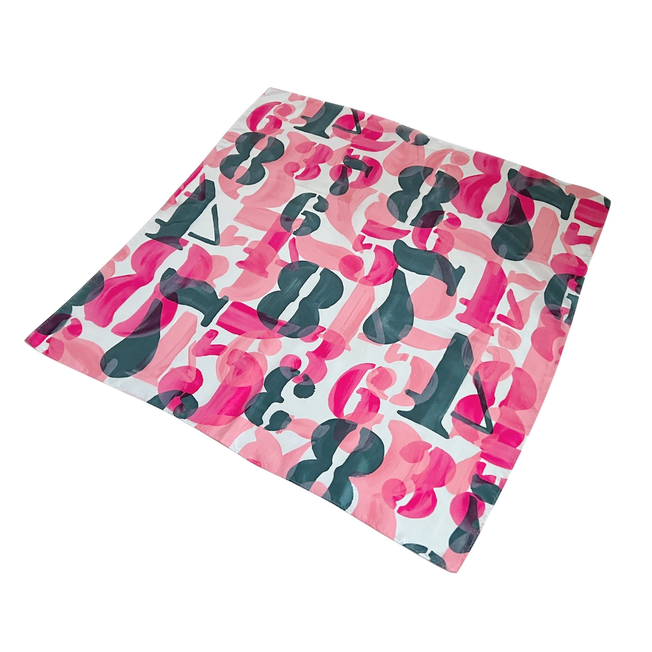 Sayoko.M】silk scarf numbers pink | フィールシーン / FEEL SEEN