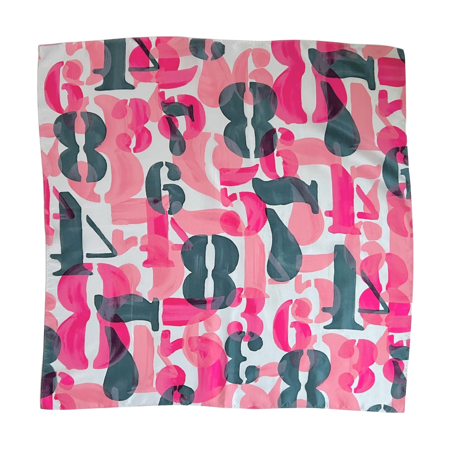 【Sayoko.M】silk scarf numbers pink