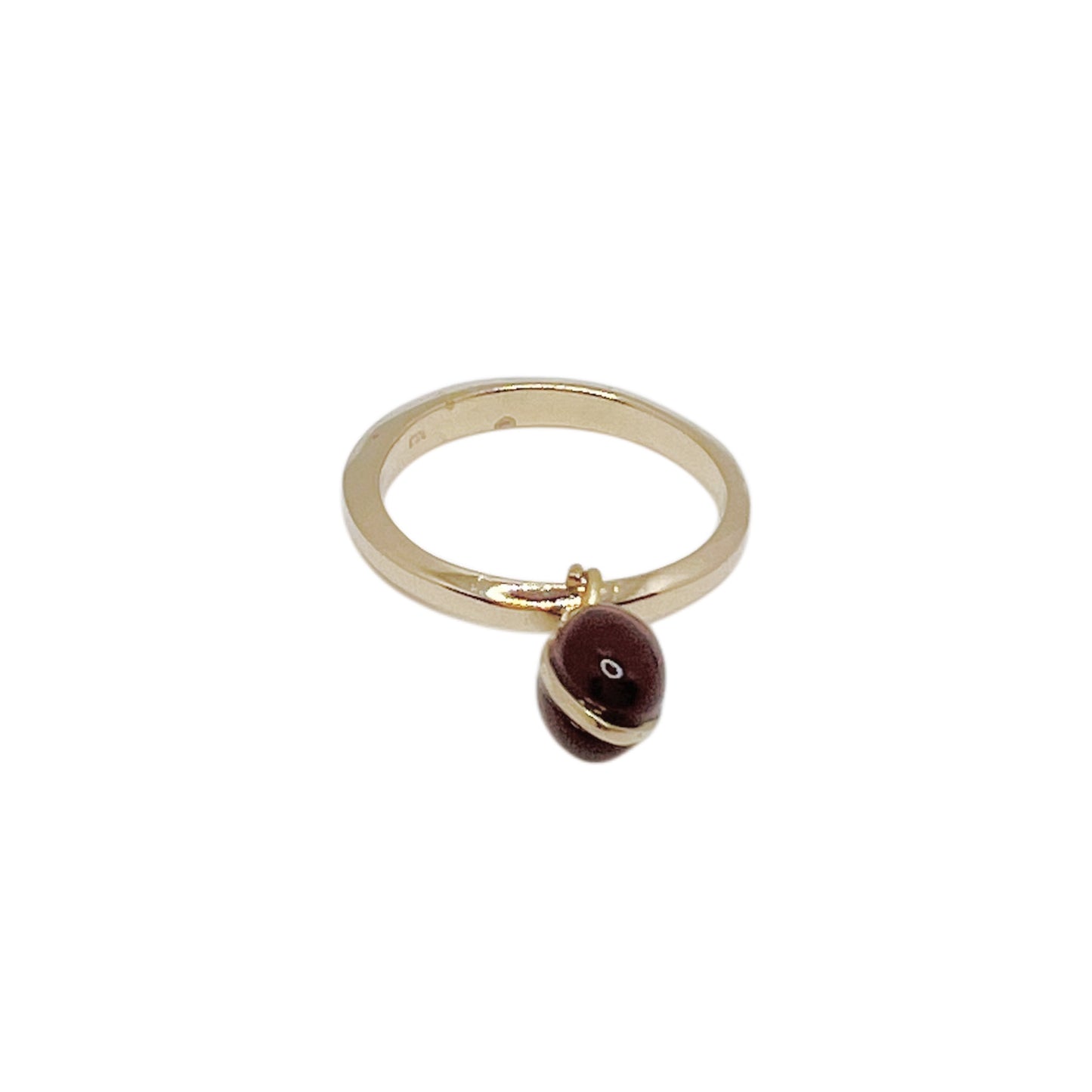 【helena rohner】fine round gold plated brass ring with stone_cornelian