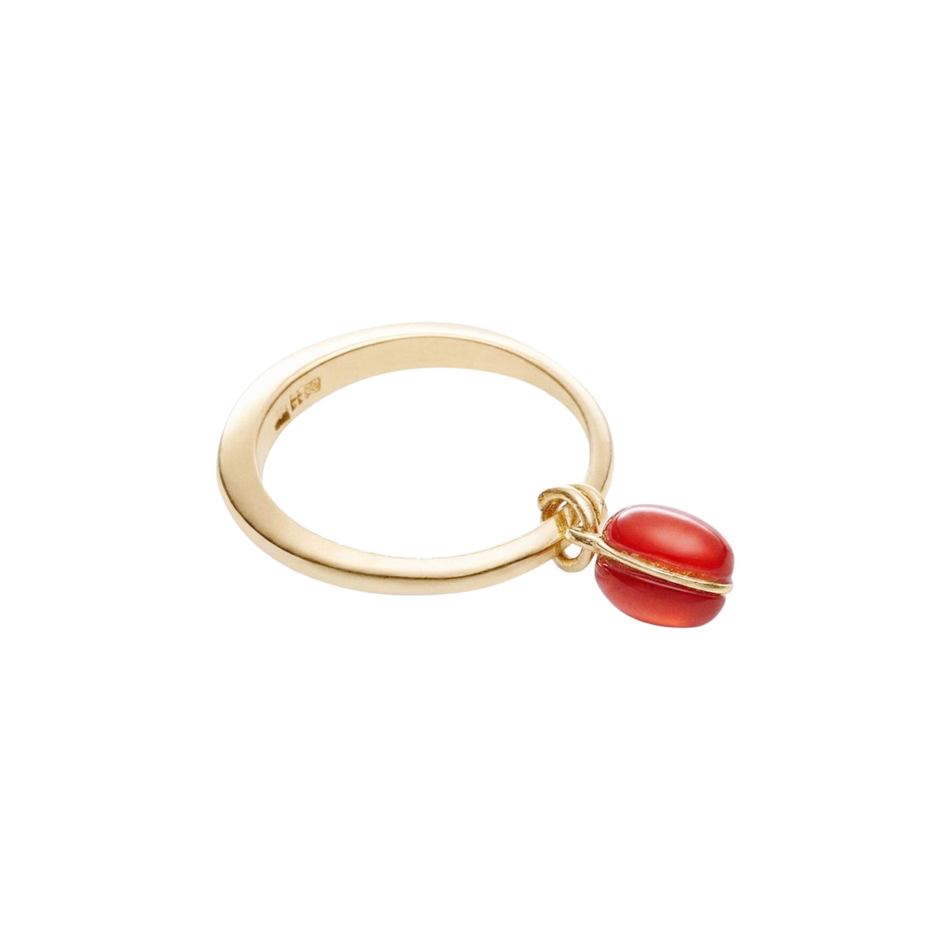 【helena rohner】fine round gold plated brass ring with stone_cornelian