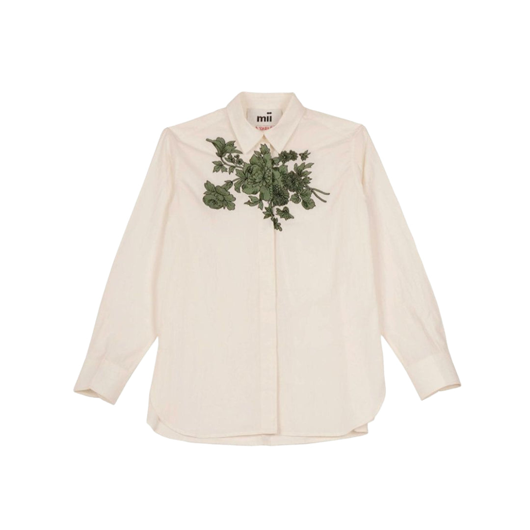【Mii Collection】Printed Hand Embriudered Shirt #65