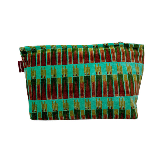 【Les Touristes】ベルベットポーチ velvet washbag-green