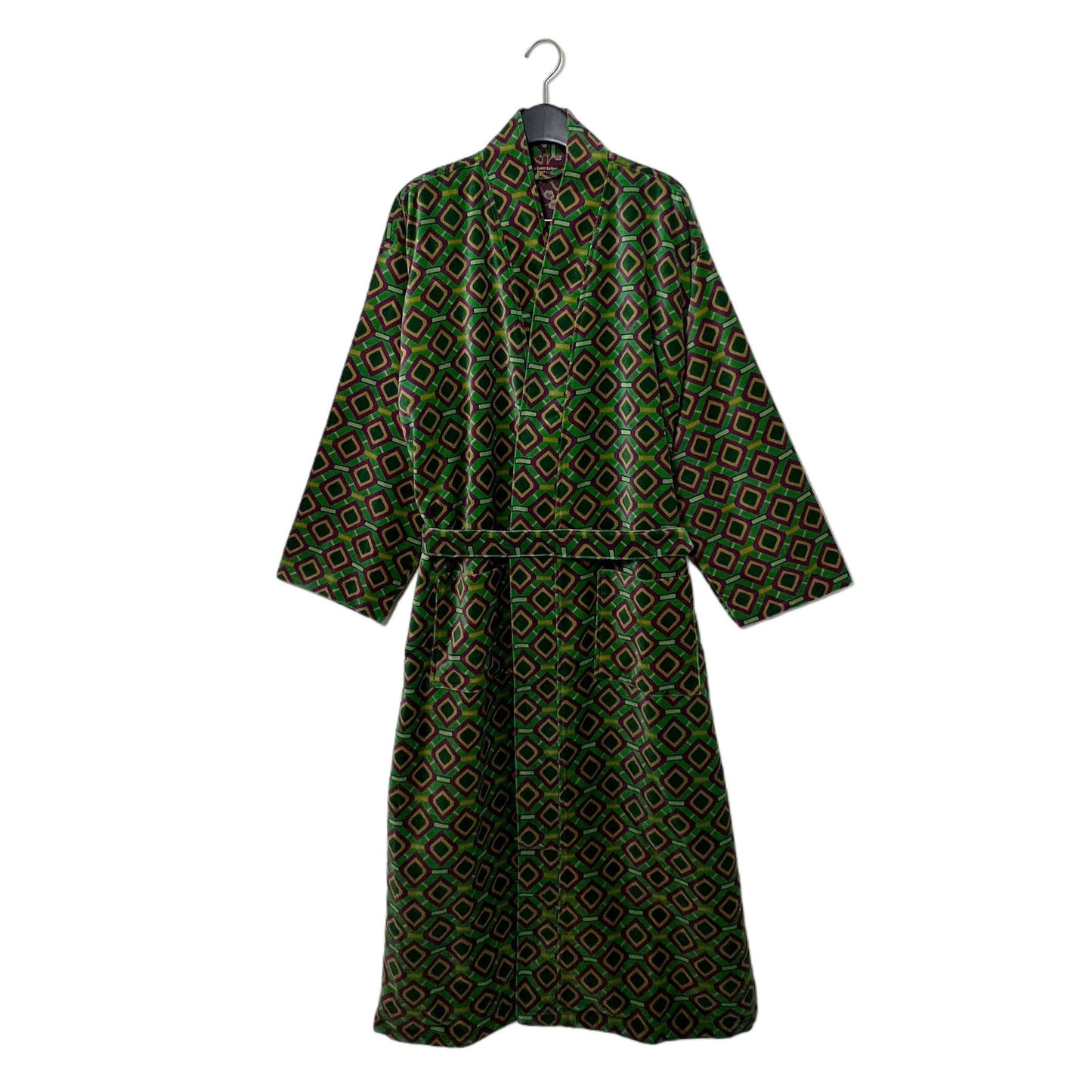 【Les Touristes】ベルベットガウン velvet dressing gown-famara green