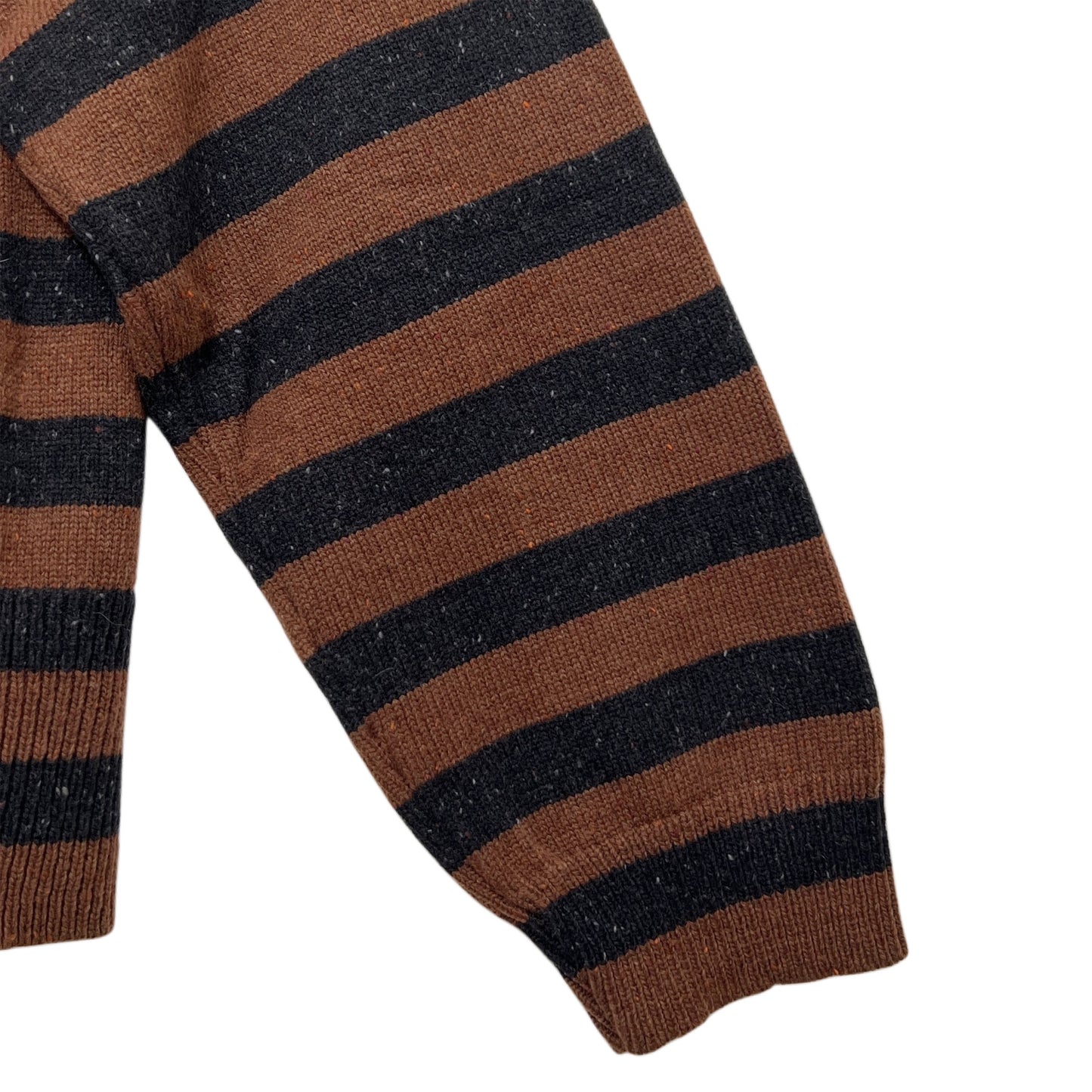 【LA FETICHE】Unisex Loose Fit Striped Sweater / brown,black