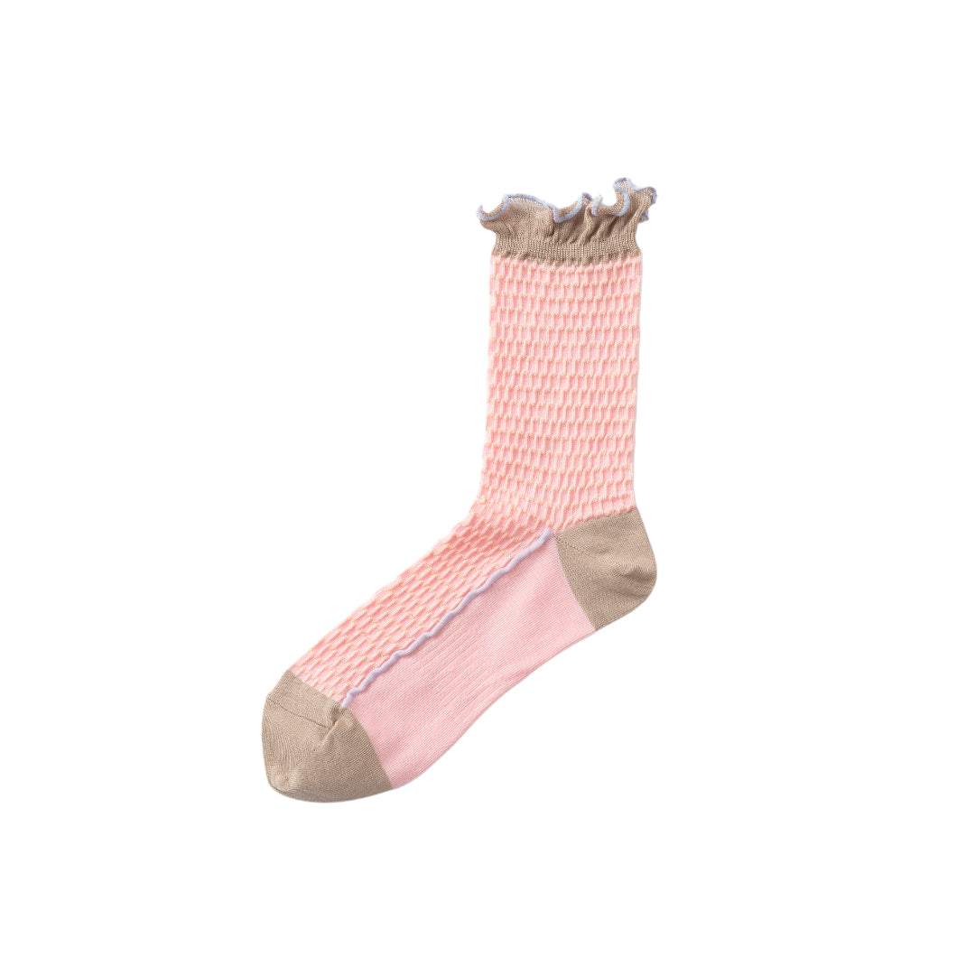 【TRICOTE】BUMPY FRILLED RIM DOT PATTERN SOCKS