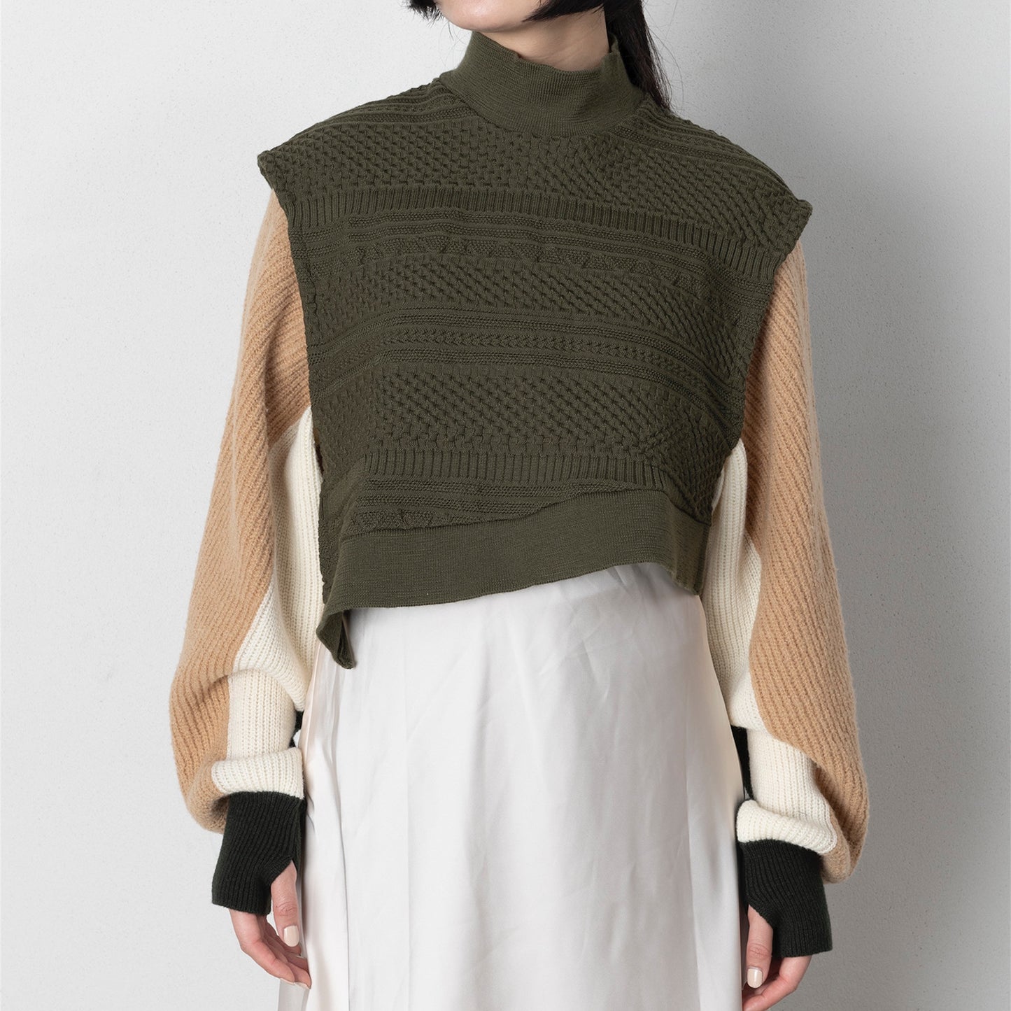 【TRICOTE】BUMPY SWITCH KNIT VEST