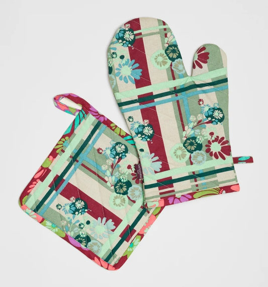 【Les Touristes】Oven Glove and Potholder_dundee sauge