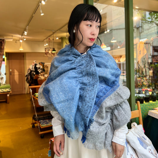 【Sayoko.M】cape shirring M04 blue