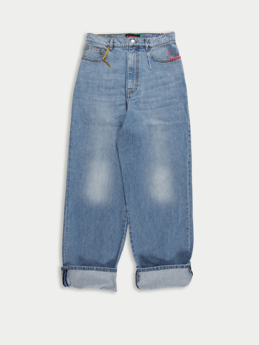 【LA FETICHE】stonewashed boyfriend jean s