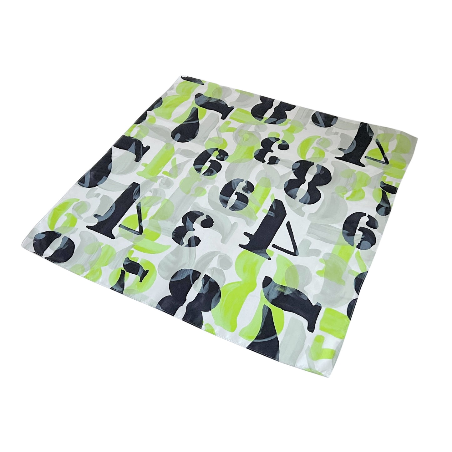 【Sayoko.M】silk scarf numbers green
