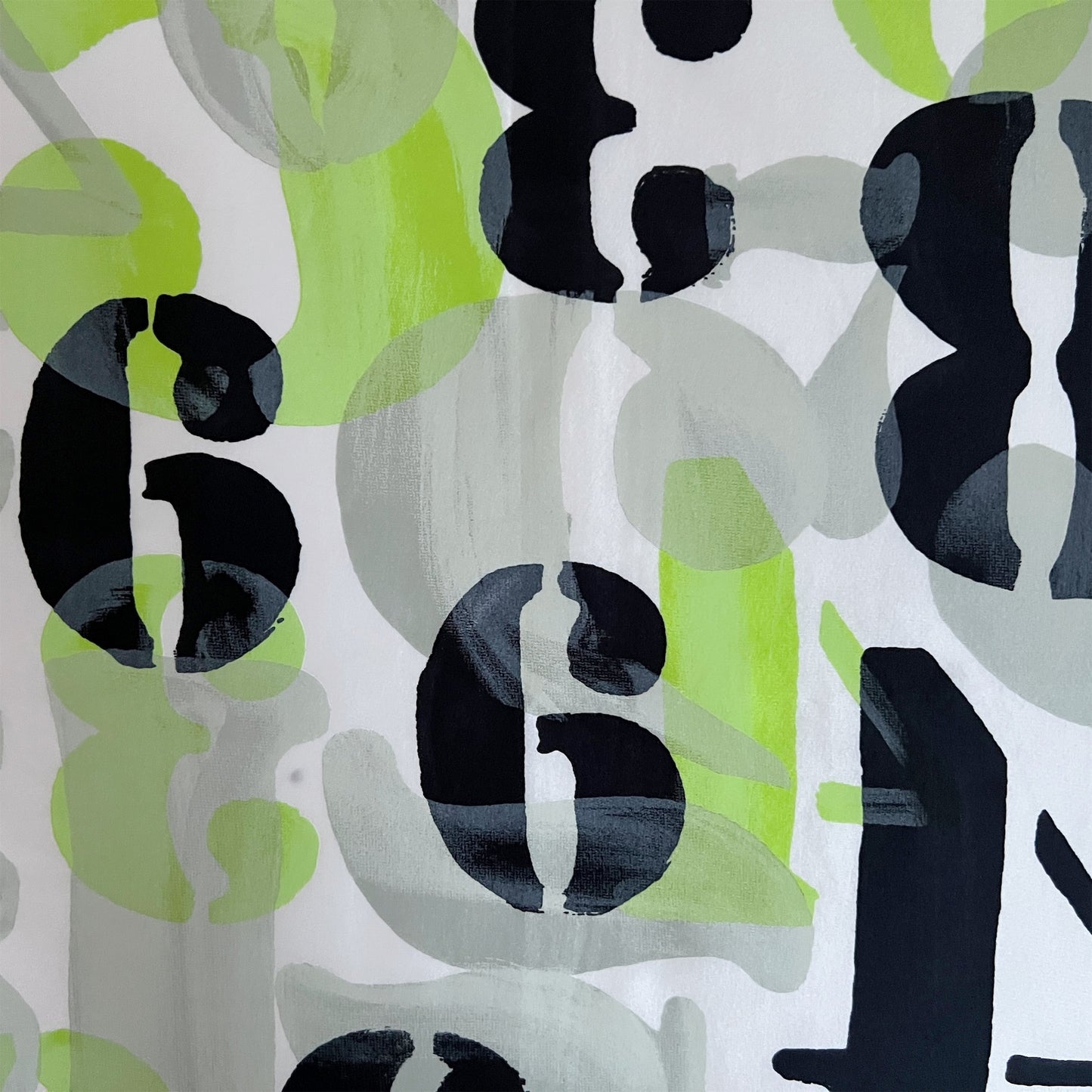 【Sayoko.M】silk scarf numbers green
