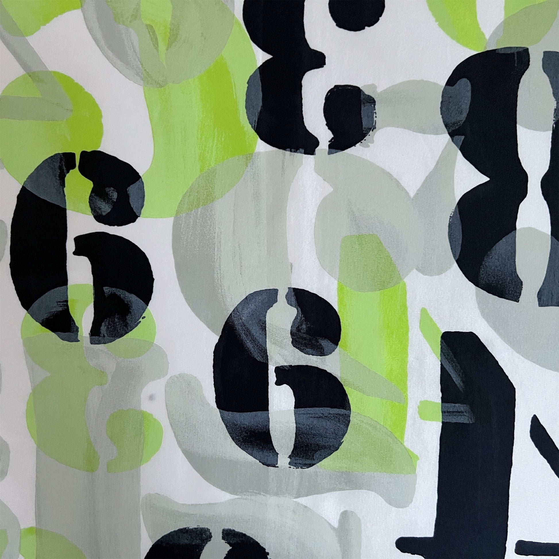【Sayoko.M】silk scarf numbers green